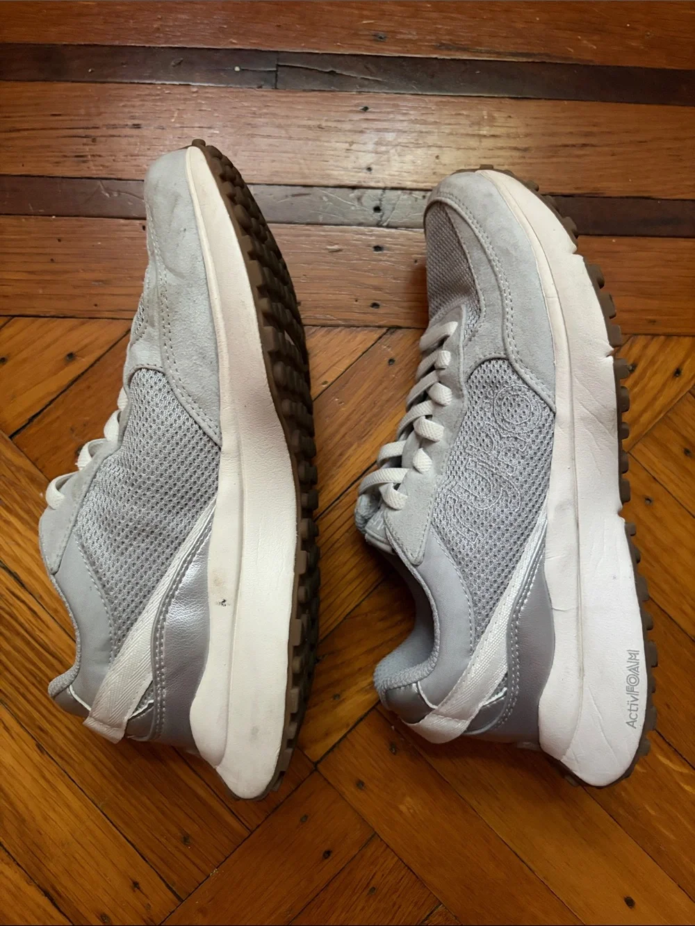 Ryka Light Gray Mesh Lace-Up Sneakers Size 6 1/2